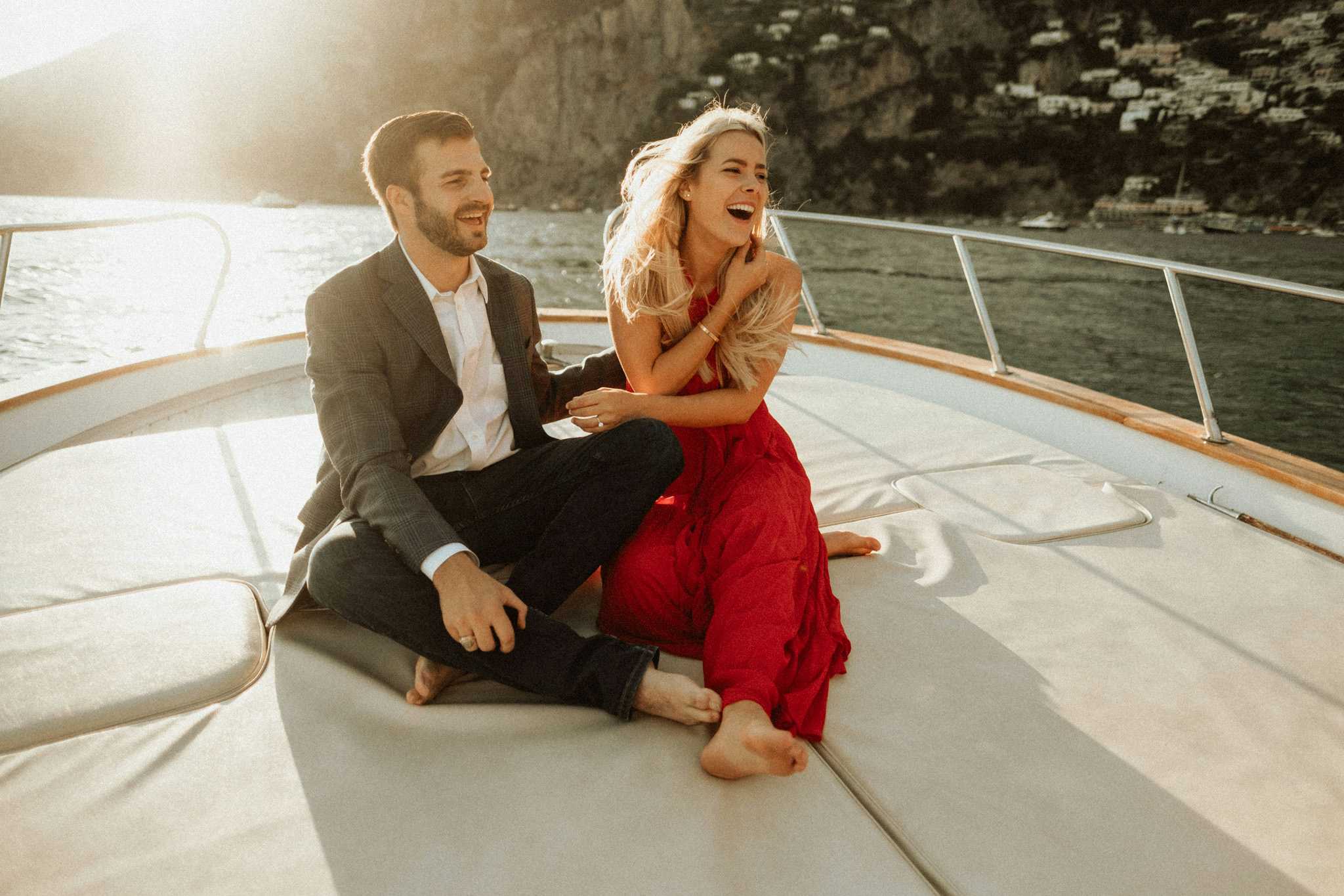 Wedding Proposal on a boat in Positano, Amalfi Coast 